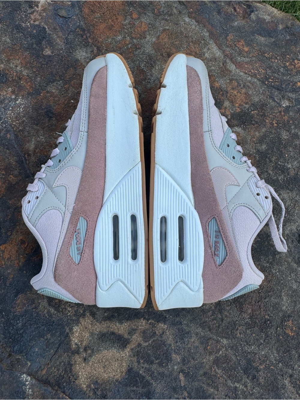 Nike Air Max 90 LV8 Women's Pink/Gray Leather/Suede Platform Sneakers Sz 7.5 - Picture 10 of 13